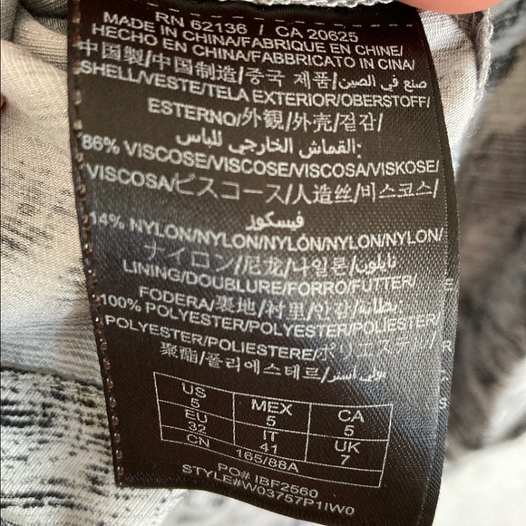 Guess Gray and Black Floral Print Strapless Bustier Dress Size 5 - Picture 8 of 9